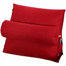 Oreiller de lecture et de télévision, oreiller de coussin de cale de dos avec réglable et poches, oreiller de dos de triangle, oreiller de lit de