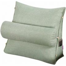 Gabrielle Oreiller de lecture et de télévision, oreiller de coussin de cale de dos avec réglable et poches, oreiller de dos de triangle, oreiller de