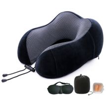 Oreiller de Voyage Avion Coussin Voyage Memoire Forme, Coussin de Voyage Soutien Confort Tête Cou Menton, Oreiller Avion en Velours Doux, pour Avion,
