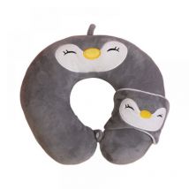 Oreiller de Voyage, Coussin Voyage Avion, Coussin Cervical Oreiller de Soutien du Cou Portable et Confortable avec Masque pour Les Yeux Endormis pour