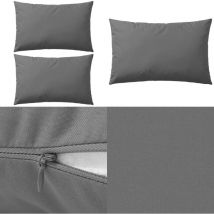 Oreiller d'extérieur 2 pièces 60 x 40 cm Gris - oreiller d'extérieur - oreillers d'extérieur - Home & Living - Gris