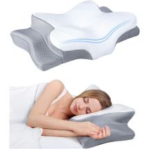 Oreiller Ergonomique Cervical, Oreiller Memoire Forme, Oreiller Ergonomique à Mémoire de Forme pour Les Dormeurs sur Le côté, Le Dos et Le Ventre
