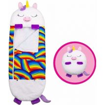 Oreiller pliant pour sac de couchage, 2 en 1, sac de couchage anti-coup de pied pour enfants, style licorne blanche