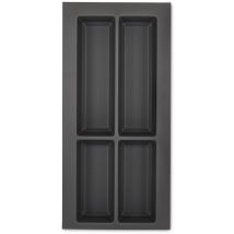 Vii Besteckeinsatz Besteckkasten basaltgrau 300 mm mit Softtouch Oberfläche - Orga-box