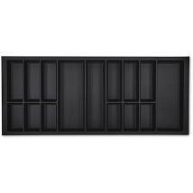 Orga-box - Vii Besteckeinsatz Besteckkasten Schwarz 1200 Mm Mit Softtouch Oberfläche