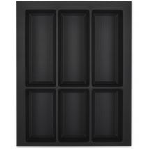 Orga-box - Vii Besteckeinsatz Besteckkasten Schwarz 450 Mm Mit Softtouch Oberfläche