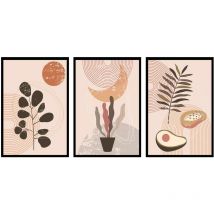 Boho minimaliste Trio, Set de 3 affiches murales - 90x45cm