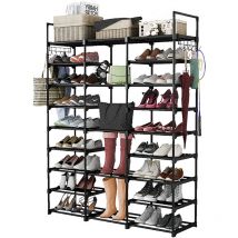 Haloyo - Organisateur à chaussures autoportante ,3 colonnes,9 niveaux,pour placard, entrée, couloir, armoire, chambre à coucher,noir