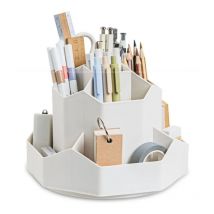 Organisateur de Bureau, Pot a Crayon Rotatif à 360 Degrés, Organiseur Bureau avec 9 Compartiments, Pot à Crayon, Porte Crayons Bureau, Rangement Stylo