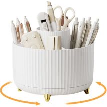 Organisateur de bureau rotatif à 360° pour enfant - Avec 5 compartiments - Pour bureau, école, crayons et autres articles de papeterie