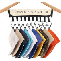 Organisateur de Chapeau pour Placard, Organisateur de Casquettes avec 10 Clips, Porte-Casquettes, Clips de Rangement pour Suspendre Chapeaux,
