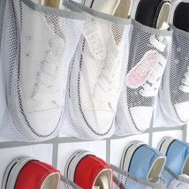 Feiyue - Organisateur de chaussures à suspendre sur la porte, organisateur de chaussures à suspendre avec 24 grandes poches en maille, organisateur
