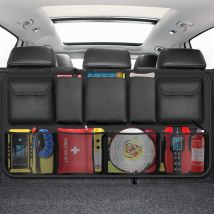 Organisateur de Coffre Sac de Rangement pour Voiture à 9 Poches Rangement du Siège Arrière Rangement Suspendu du Dossier du Siège avec 3 Sangles de