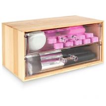 Organiseur en bambou Eleganza avec 2 tiroirs 18,5 x 11,5 x 9,3 cm