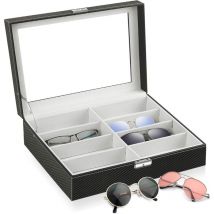 Organisateur de lunettes de soleil, étui à lunettes de soleil, support de lunettes de soleil, boîte de rangement avec 8 emplacements