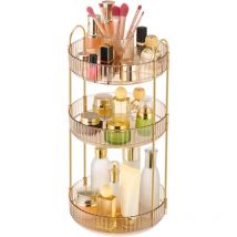 Organisateur de maquillage rotatif à 360 degrés, organisateur de parfum à 3 niveaux, organisateur de soins de la peau, rangement de cosmétiques de