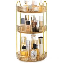 Tuserxln - Organisateur de maquillage rotatif à 360 degrés, organisateurs et rangement de maquillage de grande capacité à 3 niveaux, organisateurs de