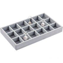 Organisateur de plateau à bijoux, organisateur de tiroir à bijoux, boîte en velours pour boucles d'oreilles, bracelets, bracelets