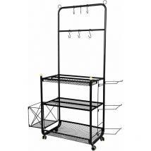 Haloyo - Organisateur de rangement de sport pour garage, chariot de rangement avec crochets et paniers, chariot de rangement pour équipement de sport