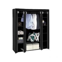 Organisateur de rangement pour armoire à vêtements portable de 69 po avec tissu non tissé, rapide et facile à assembler, extra solide et durable, noir