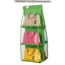 Organisateur de sacs à main qui s'accroche à la penderie placard avec 6 poches Couleur: Vert