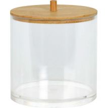 Organisateur de salle de bain avec couvercle en bambou