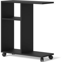 Organisateur de table basse trasco 1 noir mat sur roulettes