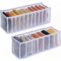 Organisateur de Tiroir Pliable - 2 pcs Rangement sous Vetement, Rangement Tiroir Vetement Organisateur Vetement, pour Chaussettes, sous-Vêtements,