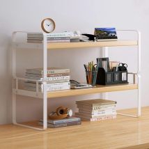 Aafgvc - Organisateur d'étagère de bureau en bois - Fournitures de bureau Jolie commode Organisation de dessus de rangement Rack et décoration de