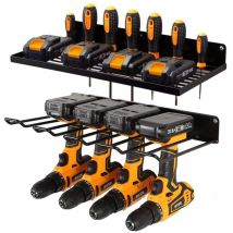 Autboom - Organisateur d'outils électriques, support mural pour perceuses, étagères de rangement de garage pour organisation et stockage, ensemble