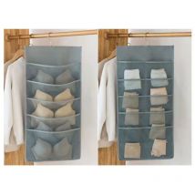 Linghhang - Organisateurs de Penderie avec 15 Poches, 1 Paquet Pliables Organisateur de Sous-vêtements Suspendu de Soutien-gorge Cintre Tissu Oxford