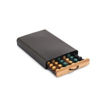 MSV - Tiroir de rangement pour capsules Nespresso Design industriel Bambou & Acier elie Noir mat
