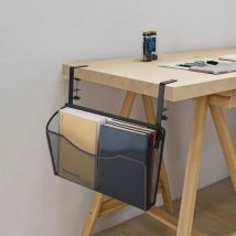 Tonchean - Organiseur à suspendre sous le bureau, clip sur le tiroir de bureau en métal en maille, support de rangement pour magazines et documents