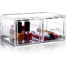 Organiseur de bureau en acrylique, organiseur de tiroirs et accessoires avec 2 tiroirs pour la maison