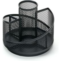 Organiseur de bureau en maille, rotatif à 360 degrés, porte-stylo multifonction, 5 emplacements, fournitures artistiques pour la maison et le bureau