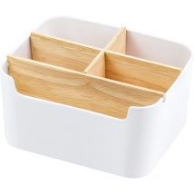 Organiseur de bureau, porte-stylo en bois rangement de bureau support de télécommande en bois boîte multifonctionn ensemble accessoires de bureau en