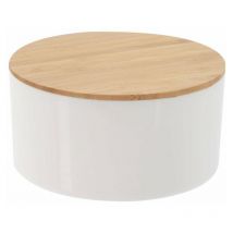 Organiseur de cosmétiques avec miroir, carré, 13 x 13 x 7 cm, blanc