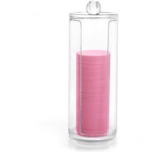 Organiseur de maquillage rond en acrylique, distributeur de cotons démaquillants