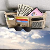 Alovez - Organiseur de pare-soleil de voiture, pochette de rangement pour accessoires d'intérieur de voiture, pour camion, suv