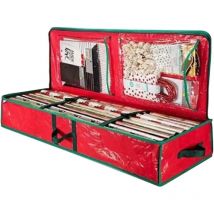 Organiseur de sac à main pour placard, rangement de Noël, spacieux sous le lit, récipient de papier cadeau parfait pour l'emballage de cadeaux,