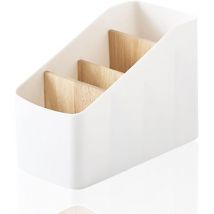 Organiseur de télécommande à 4 compartiments, boîte de rangement de bureau amovible, support de télécommande