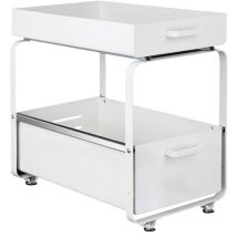 Dyhf - Almacenaje Bajo Fregadero 2 Niveles Organizador con cestas deslizantes Especiero, Estantes de Cocina, Armario, Organizador de Condimentos,