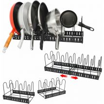 Maklik - Organizador de Cocina Telescópico 8 Estantes Soport Ollas Sartenes Armario Cajón