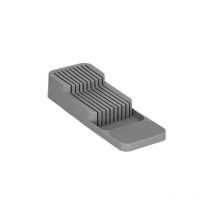Organizador para cajón de cuchillos de 9 compartimentos, inserto multifuncional, contenedor gris.