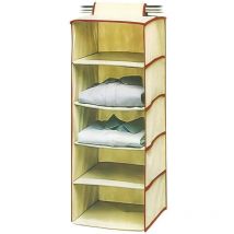 Happy - organizador ropa 5 estantes 30x30x100 , Organizador de ropa de 5 estantes Ecológico, antimoho y resistente a la humedad Ideal para guardar
