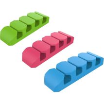 Electraline – Organizzatore cavi multifunzione con 4 canali – 3 clip fermacavi – Adesivo ad alta tenuta