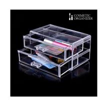 Trade Shop Traesio - Trade Shop - transparentes acryl make-up kosmetik organizer 2 schubladen -