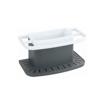 Porta spugna per lavello da cucina Cosmo, organizzatore per lavello con spazio per il detersivo, la spugna, realizzato in plastica di alta qualità,