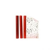 Organza Tischläufer 3 sortierte Muster rot 200x35cm