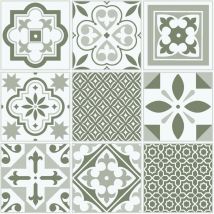 D-c-fix - Oriental Green Floor Tiles Self Adhesive Vinyl Flooring Kitchen Bathroom 1m²